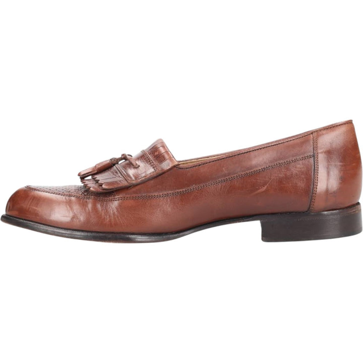 Bostonian Quilted Tassel Loafers, Made in Italy, Size 9M Men's 27.0cm genuine leather brown type Vintage Second Hand