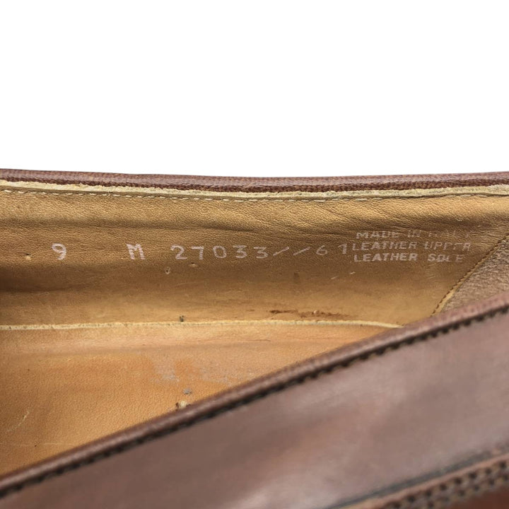 Bostonian Quilted Tassel Loafers, Made in Italy, Size 9M Men's 27.0cm genuine leather brown type Vintage Second Hand