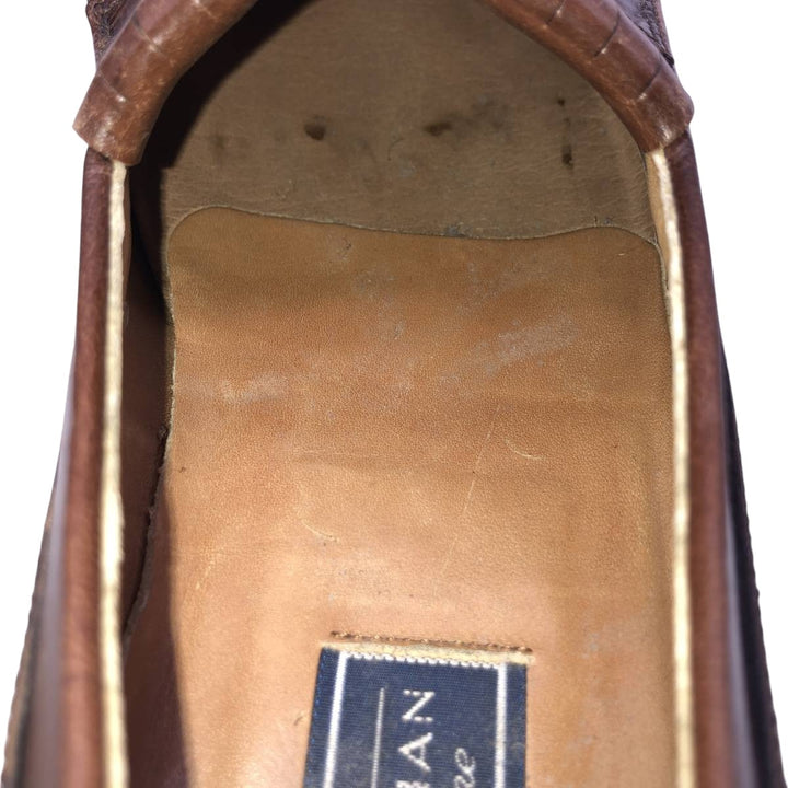 Bostonian Quilted Tassel Loafers, Made in Italy, Size 9M Men's 27.0cm genuine leather brown type Vintage Second Hand