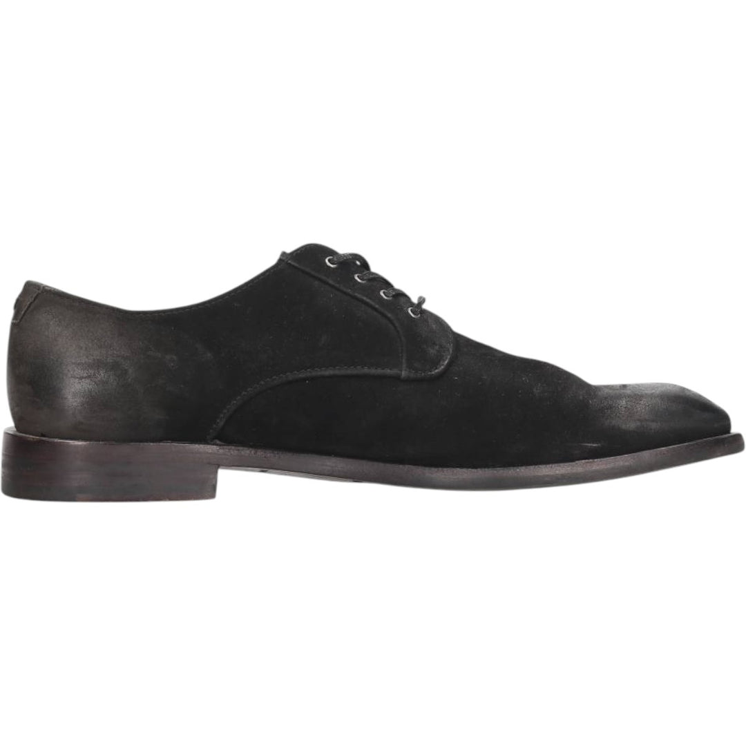 JOHN VARVATOS Suede Plain Toe Shoes 9M Men's 27.0cm suede black type Vintage Second Hand