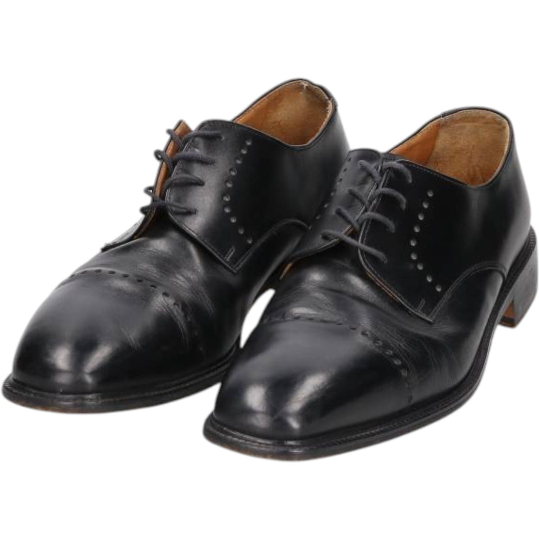 PRONTO UOMO FIRENZE Square Toe Straight Tip Shoes, Made in Italy, Size 10 (Men's Size 11) /saa014398 Men's 28.0cm genuine leather black type Vintage Second Hand