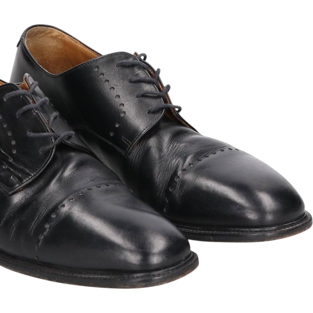 PRONTO UOMO FIRENZE Square Toe Straight Tip Shoes, Made in Italy, Size 10 (Men's Size 11) /saa014398 Men's 28.0cm genuine leather black type Vintage Second Hand