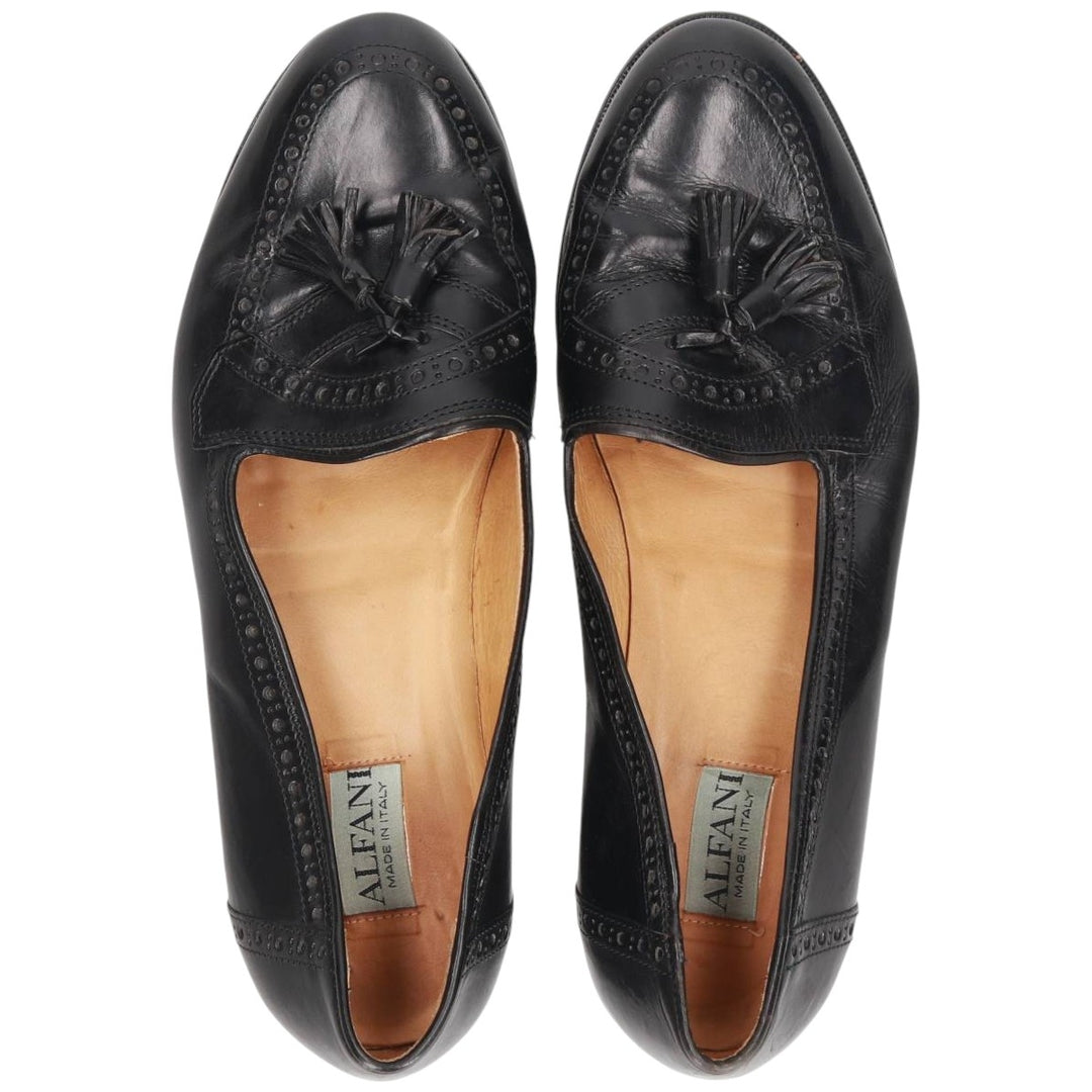 ALFANI U-Tip Tassel Loafers, Made in Italy, Size 10M, Men's Size 11" /saa014401 Men's 28.0cm genuine leather black type Vintage Second Hand