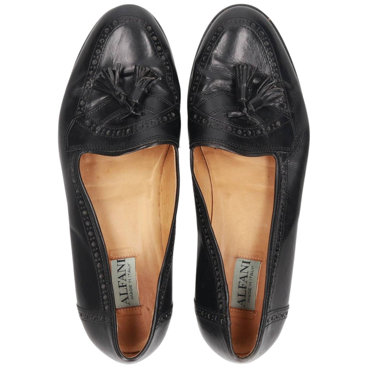 ALFANI U-Tip Tassel Loafers, Made in Italy, Size 10M, Men's Size 11" /saa014401 Men's 28.0cm genuine leather black type Vintage Second Hand
