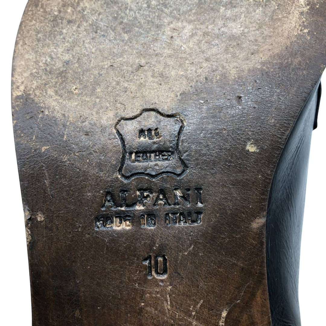 ALFANI U-Tip Tassel Loafers, Made in Italy, Size 10M, Men's Size 11" /saa014401 Men's 28.0cm genuine leather black type Vintage Second Hand