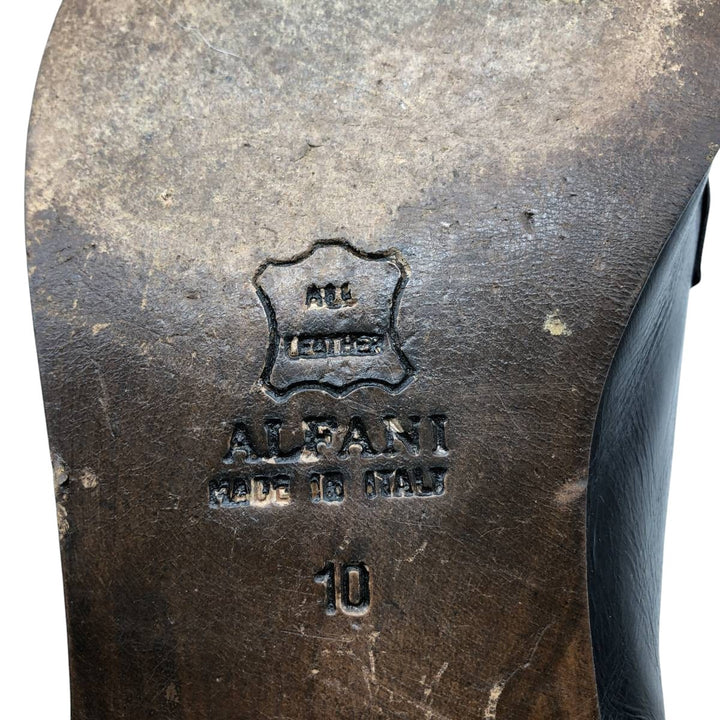 ALFANI U-Tip Tassel Loafers, Made in Italy, Size 10M, Men's Size 11" /saa014401 Men's 28.0cm genuine leather black type Vintage Second Hand