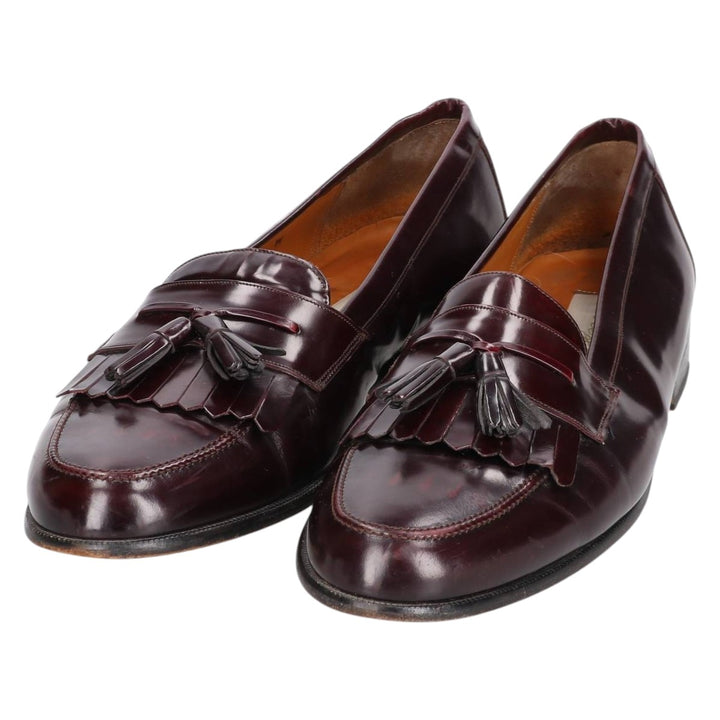 Meylan Quilted Tassel Loafers 10 White Men's 28.0cm unclear burgundy type Vintage Second Hand