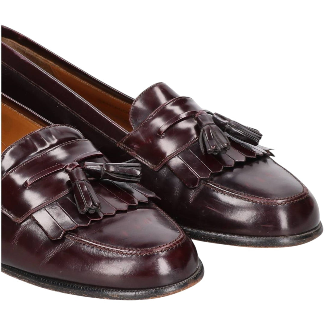 Meylan Quilted Tassel Loafers 10 White Men's 28.0cm unclear burgundy type Vintage Second Hand