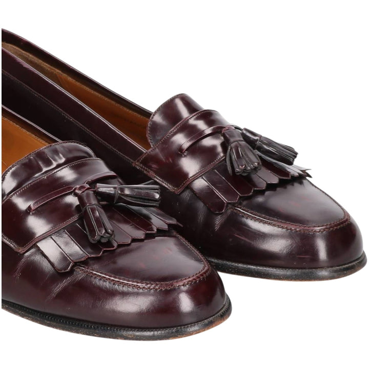 Meylan Quilted Tassel Loafers 10 White Men's 28.0cm unclear burgundy type Vintage Second Hand