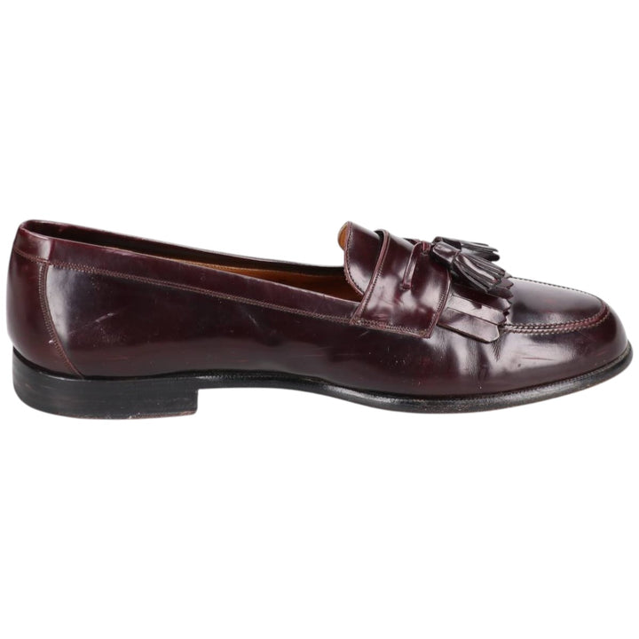 Meylan Quilted Tassel Loafers 10 White Men's 28.0cm unclear burgundy type Vintage Second Hand