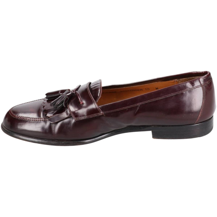 Meylan Quilted Tassel Loafers 10 White Men's 28.0cm unclear burgundy type Vintage Second Hand