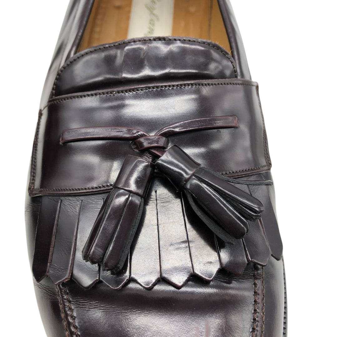 Meylan Quilted Tassel Loafers 10 White Men's 28.0cm unclear burgundy type Vintage Second Hand