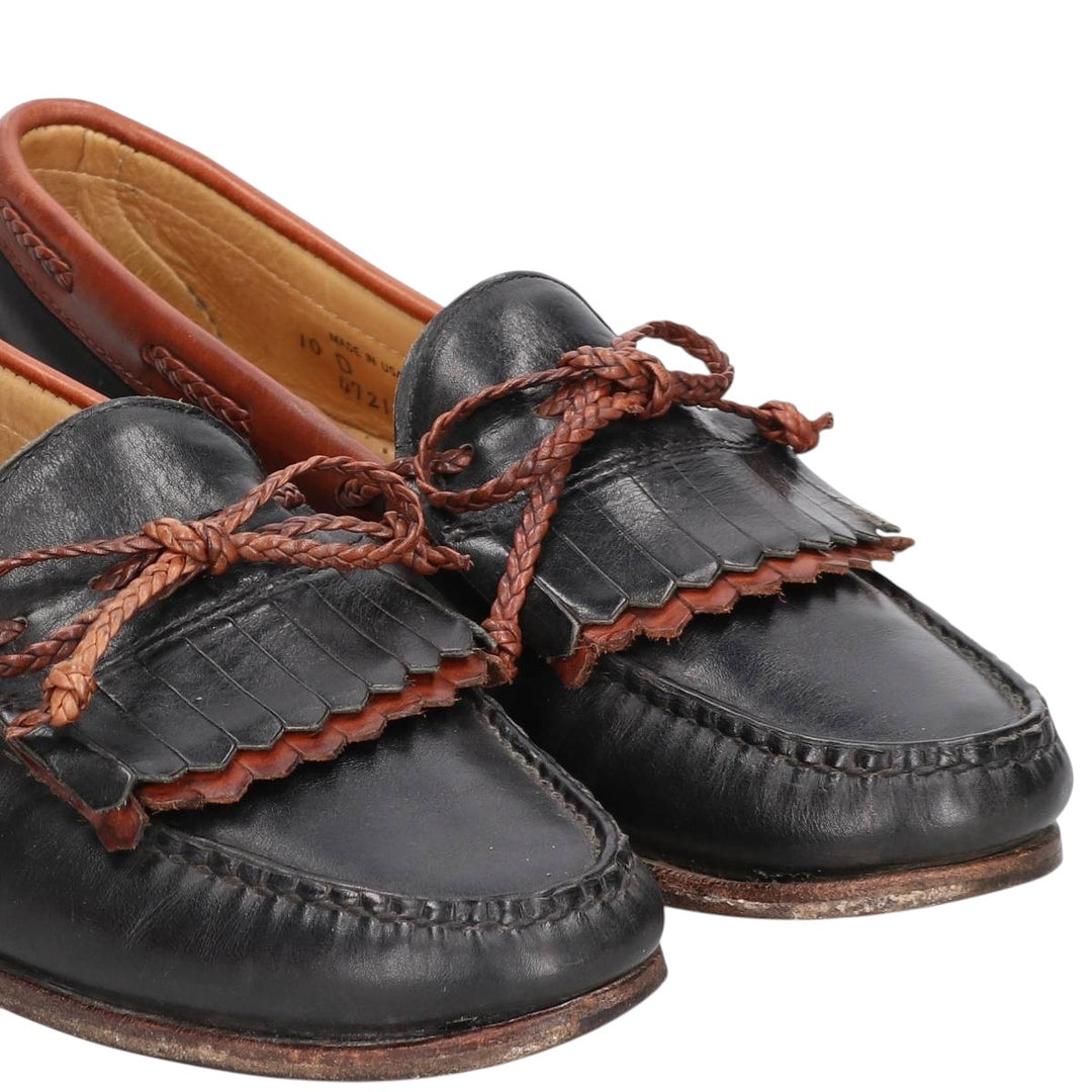 Vintage '80s-'90s Allen Edmonds Woodstock Quilted Loafers, Made in USA, 10D, Men's Size 11" (saa014403) Men's 28.0cm unclear black type Vintage Second Hand