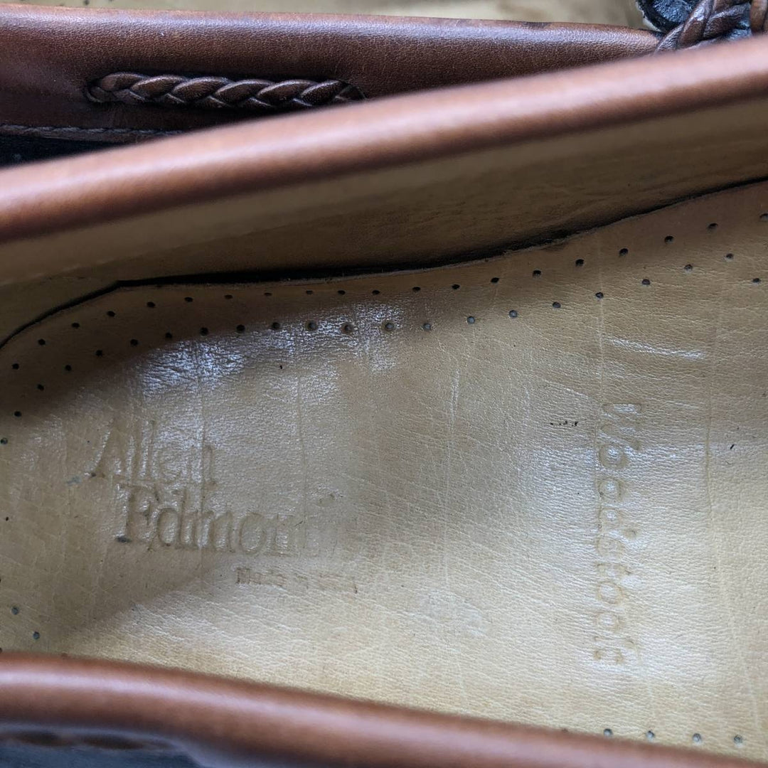 Vintage '80s-'90s Allen Edmonds Woodstock Quilted Loafers, Made in USA, 10D, Men's Size 11" (saa014403) Men's 28.0cm unclear black type Vintage Second Hand
