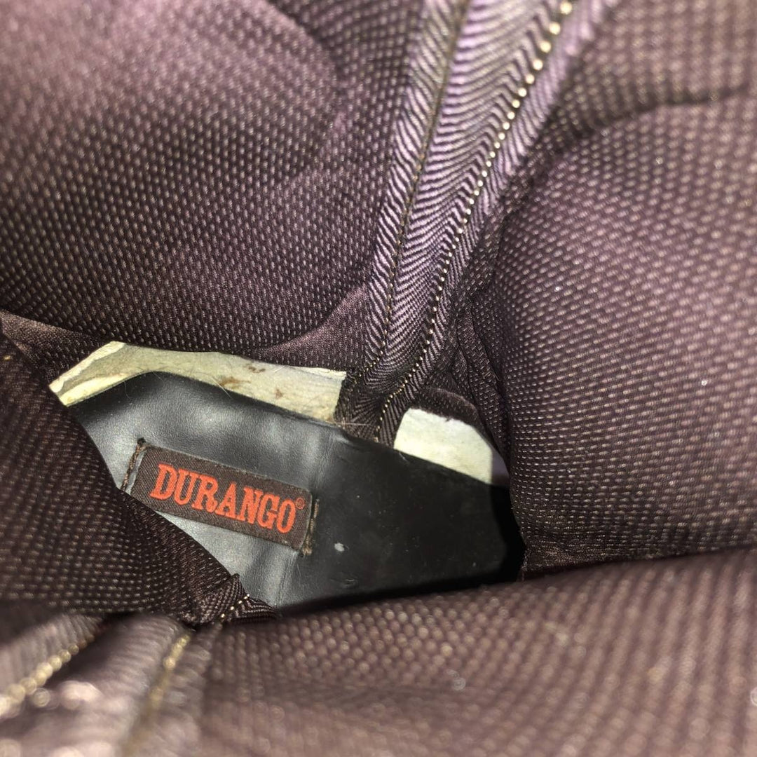 Durango all-over square-toe western boots with rhinestones and sequins, size 8M Women's 25.0cm genuine leather brown type Vintage Second Hand