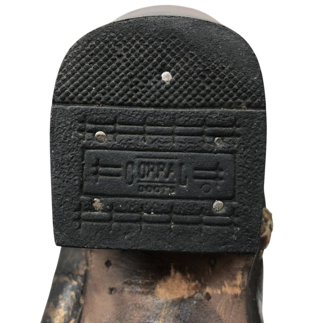 Corral Women's Gold-Coated All-Over Print Western Boots (Size 9.6 inches) /saa014406 Women's 24.5cm genuine leather Gold type Vintage Second Hand