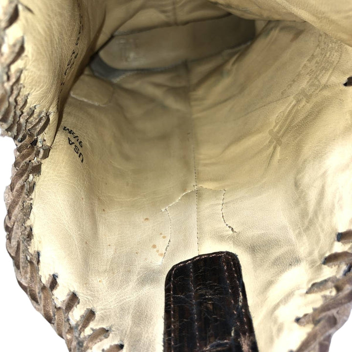 Corral Women's Gold-Coated All-Over Print Western Boots (Size 9.6 inches) /saa014406 Women's 24.5cm genuine leather Gold type Vintage Second Hand