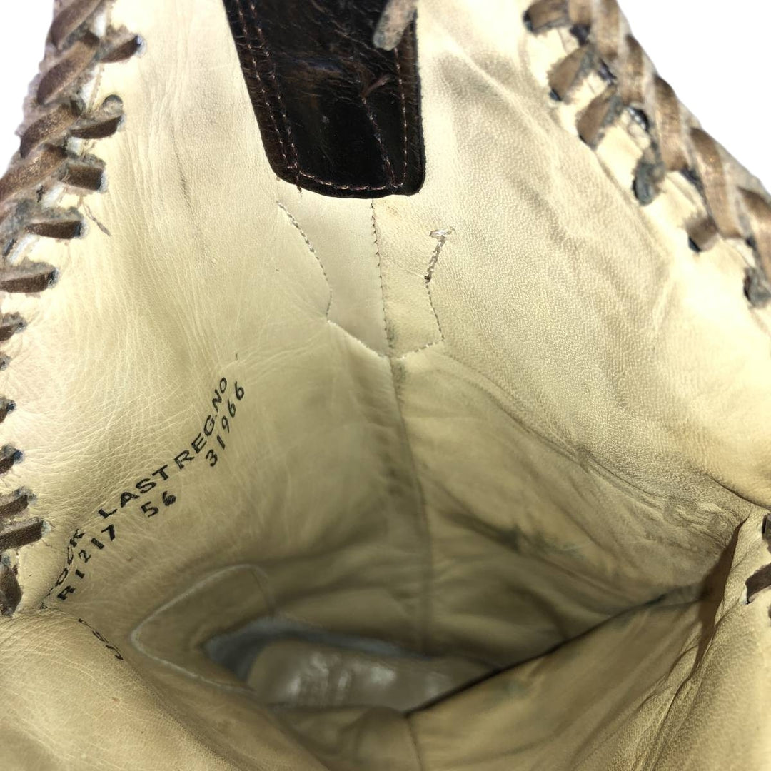 Corral Women's Gold-Coated All-Over Print Western Boots (Size 9.6 inches) /saa014406 Women's 24.5cm genuine leather Gold type Vintage Second Hand