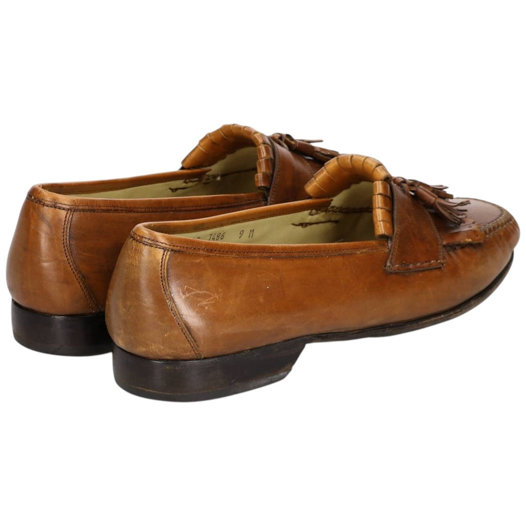 Johnston & Murphy DOMANI Quilted Tassel Loafers, Made in Italy, Size 9M, Men's, Size 10.6" (saa014407) Men's 27.0cm genuine leather brown type Vintage Second Hand