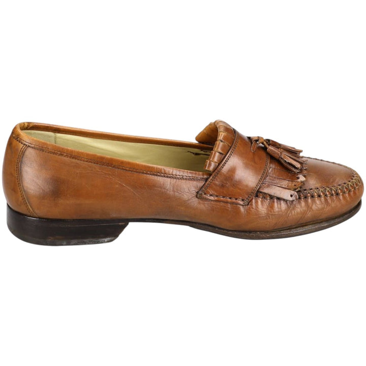 Johnston & Murphy DOMANI Quilted Tassel Loafers, Made in Italy, Size 9M, Men's, Size 10.6" (saa014407) Men's 27.0cm genuine leather brown type Vintage Second Hand