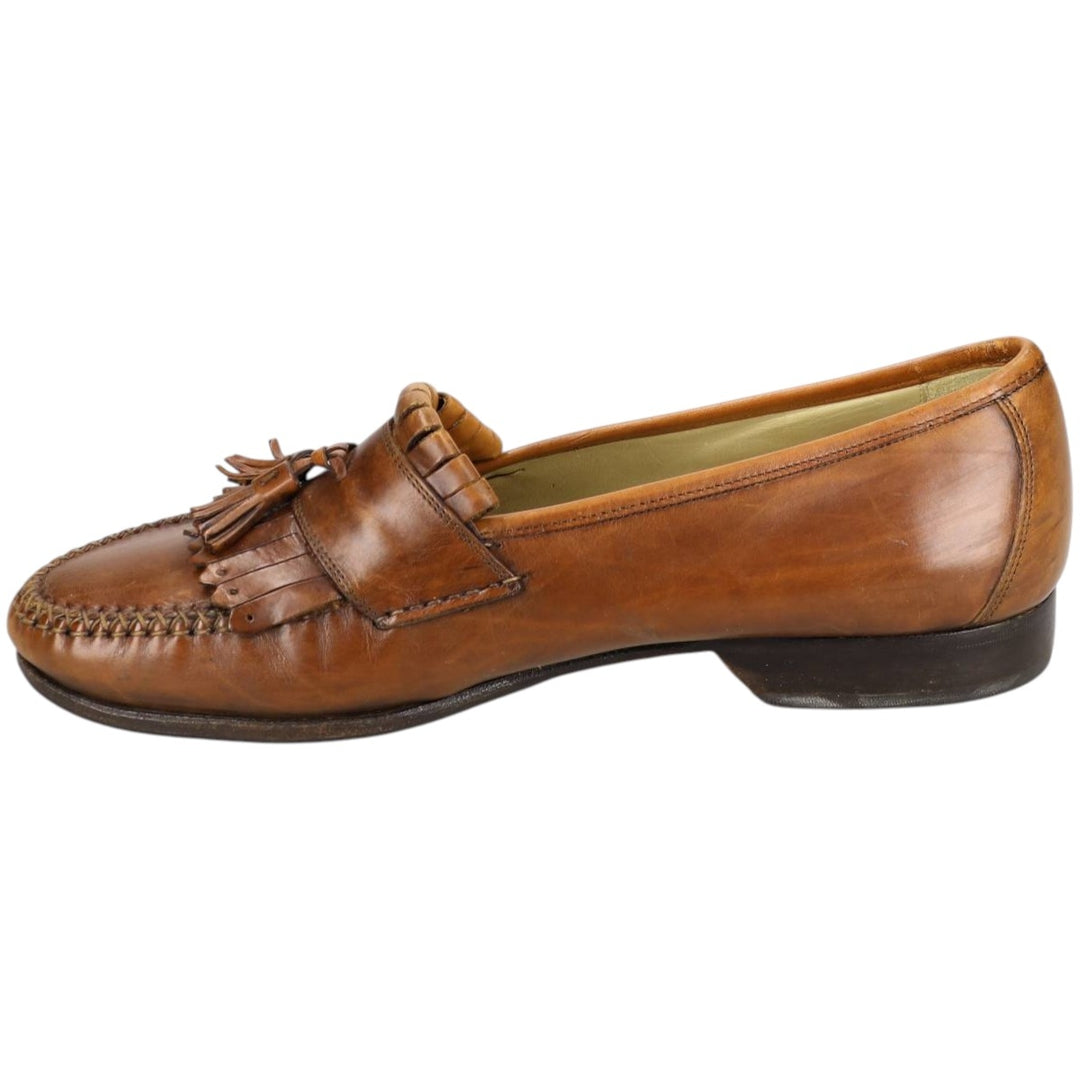 Johnston & Murphy DOMANI Quilted Tassel Loafers, Made in Italy, Size 9M, Men's, Size 10.6" (saa014407) Men's 27.0cm genuine leather brown type Vintage Second Hand
