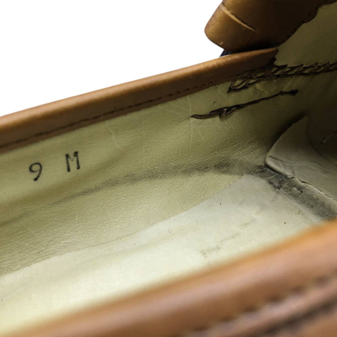 Johnston & Murphy DOMANI Quilted Tassel Loafers, Made in Italy, Size 9M, Men's, Size 10.6" (saa014407) Men's 27.0cm genuine leather brown type Vintage Second Hand