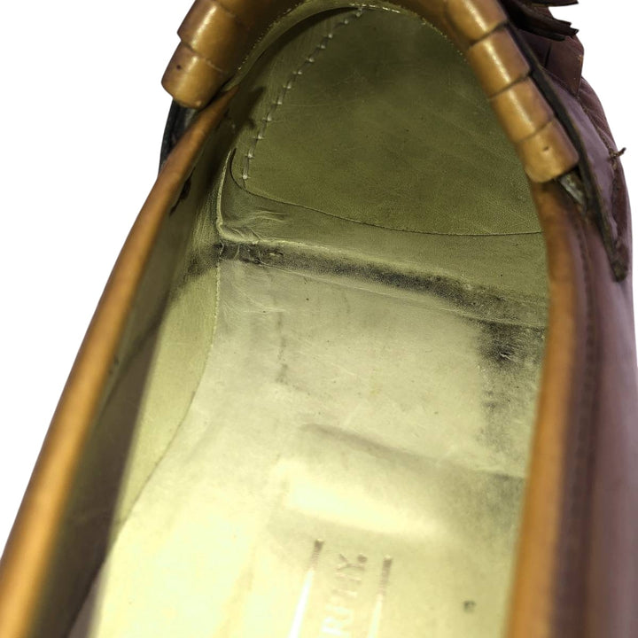Johnston & Murphy DOMANI Quilted Tassel Loafers, Made in Italy, Size 9M, Men's, Size 10.6" (saa014407) Men's 27.0cm genuine leather brown type Vintage Second Hand