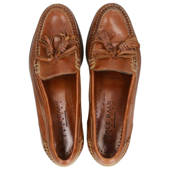 Cole Haan Country Tassel Loafers, Size 9M Men's 27.0cm genuine leather brown type Vintage Second Hand