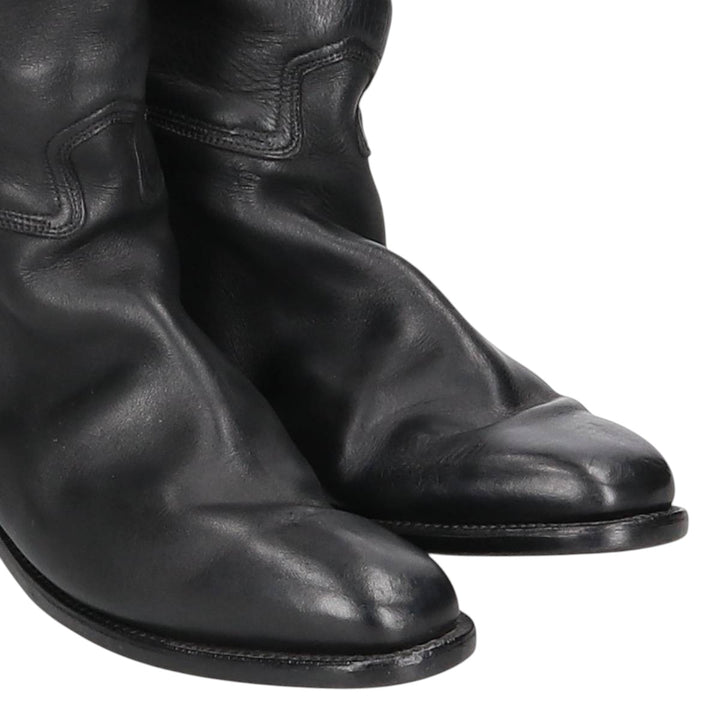 Cavallo Jockey Riding Boots, Long Boots, Size 7 1/2 Men's 26.0cm genuine leather black type Vintage Second Hand