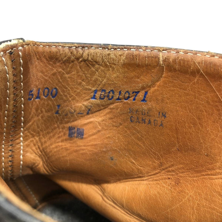 Leather boots made in Canada Men's 28.0cm genuine leather black type Vintage Second Hand