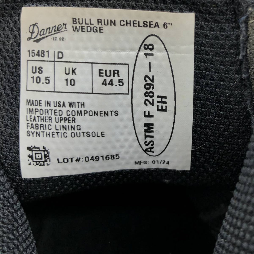 Danner 15481 Bull Run Chelsea Side Gore Boots, Made in USA, Size 10.5 D Men's 28.5cm genuine leather brown type Vintage Second Hand