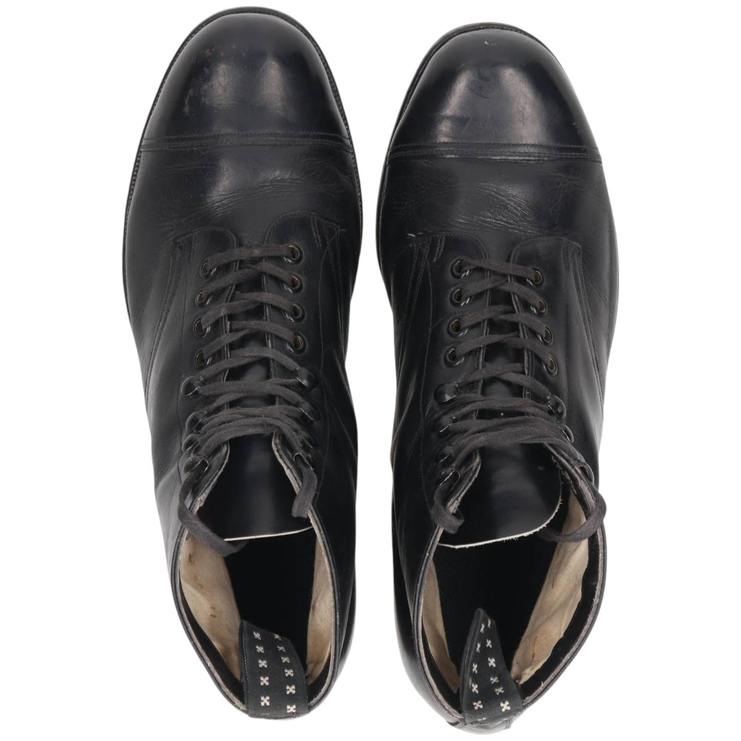 Straight tip boots 9 1/2 Men's 28.0cm genuine leather black type Vintage Second Hand