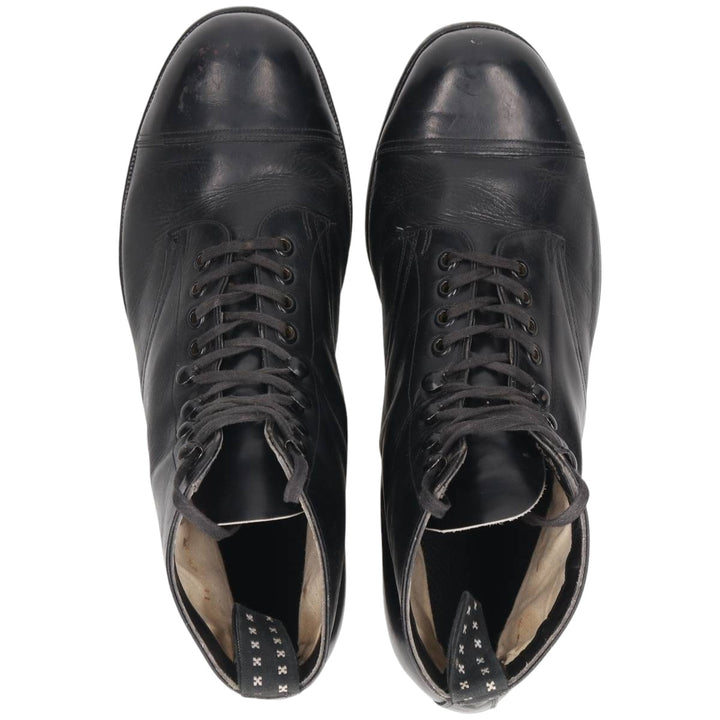 Straight tip boots 9 1/2 Men's 28.0cm genuine leather black type Vintage Second Hand