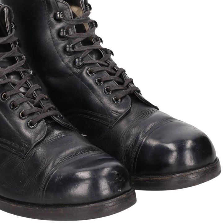 Straight tip boots 9 1/2 Men's 28.0cm genuine leather black type Vintage Second Hand