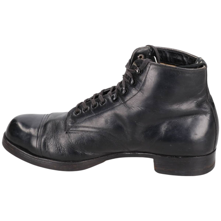 Straight tip boots 9 1/2 Men's 28.0cm genuine leather black type Vintage Second Hand