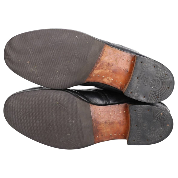 Straight tip boots 9 1/2 Men's 28.0cm genuine leather black type Vintage Second Hand