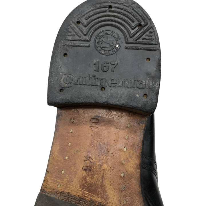 Straight tip boots 9 1/2 Men's 28.0cm genuine leather black type Vintage Second Hand