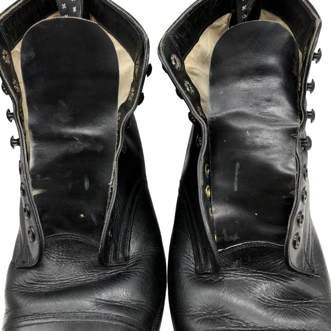 Straight tip boots 9 1/2 Men's 28.0cm genuine leather black type Vintage Second Hand