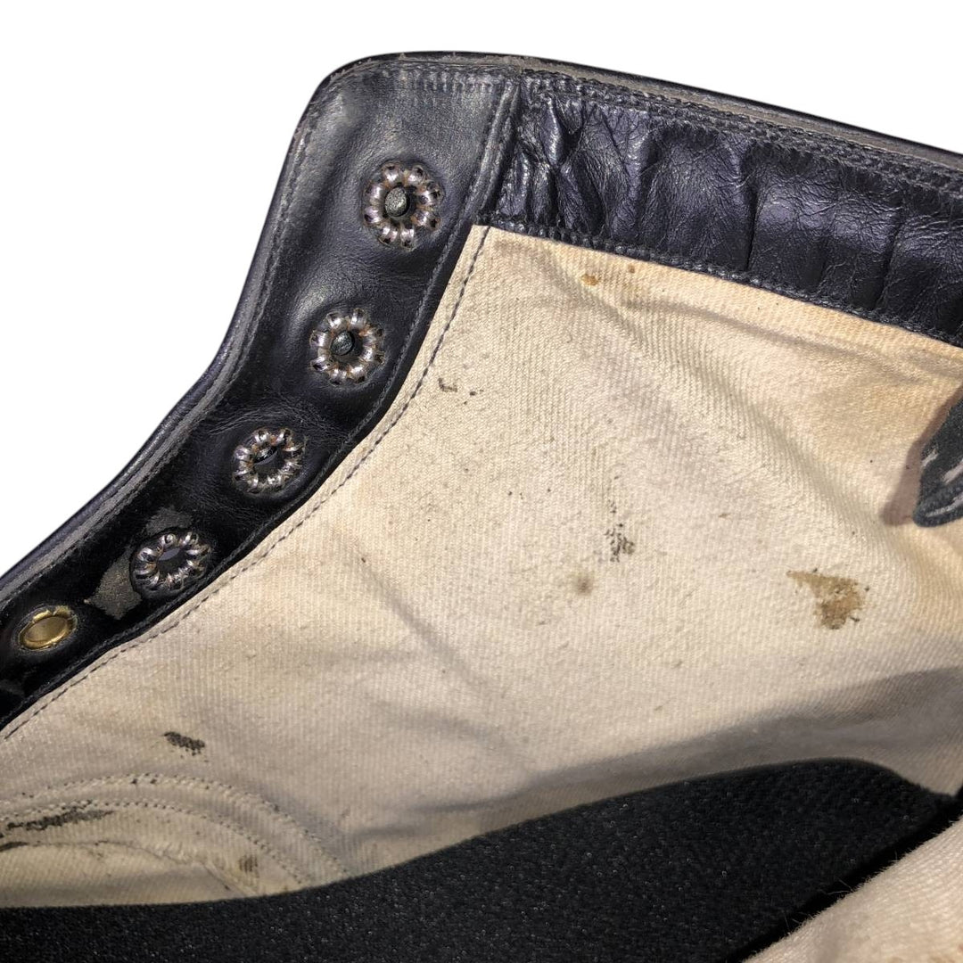 Straight tip boots 9 1/2 Men's 28.0cm genuine leather black type Vintage Second Hand