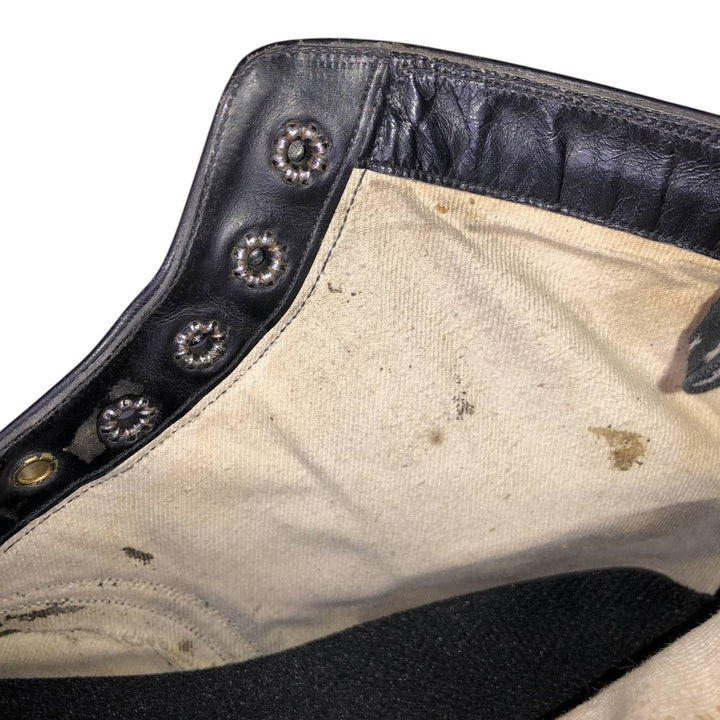 Straight tip boots 9 1/2 Men's 28.0cm genuine leather black type Vintage Second Hand