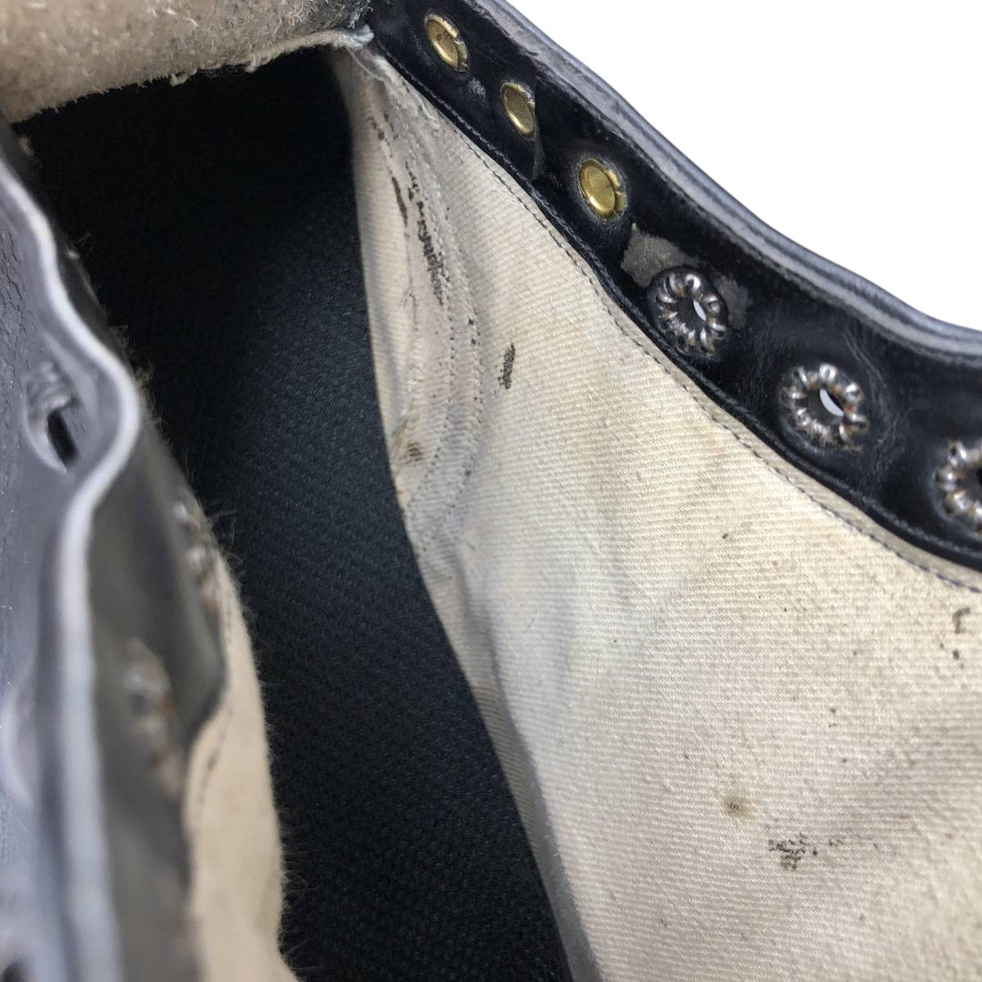 Straight tip boots 9 1/2 Men's 28.0cm genuine leather black type Vintage Second Hand