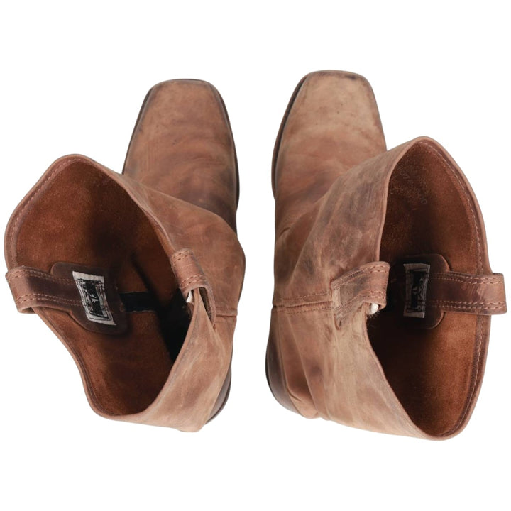 FRYE Square Toe Roper Boots, 8 1/2M, Men's, 10.4" (equivalent) /saa014431 Men's 26.5cm genuine leather brown type Vintage Second Hand