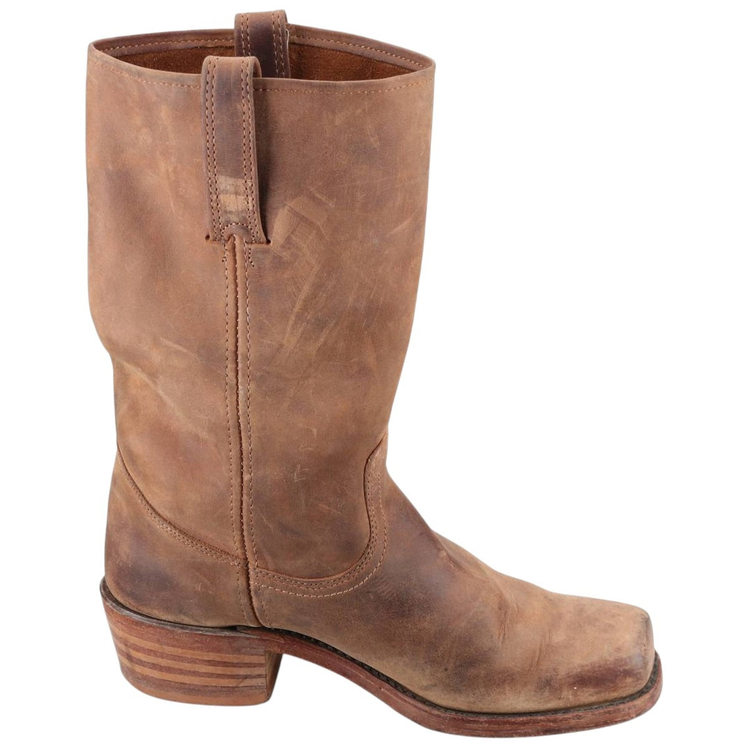 FRYE Square Toe Roper Boots, 8 1/2M, Men's, 10.4" (equivalent) /saa014431 Men's 26.5cm genuine leather brown type Vintage Second Hand