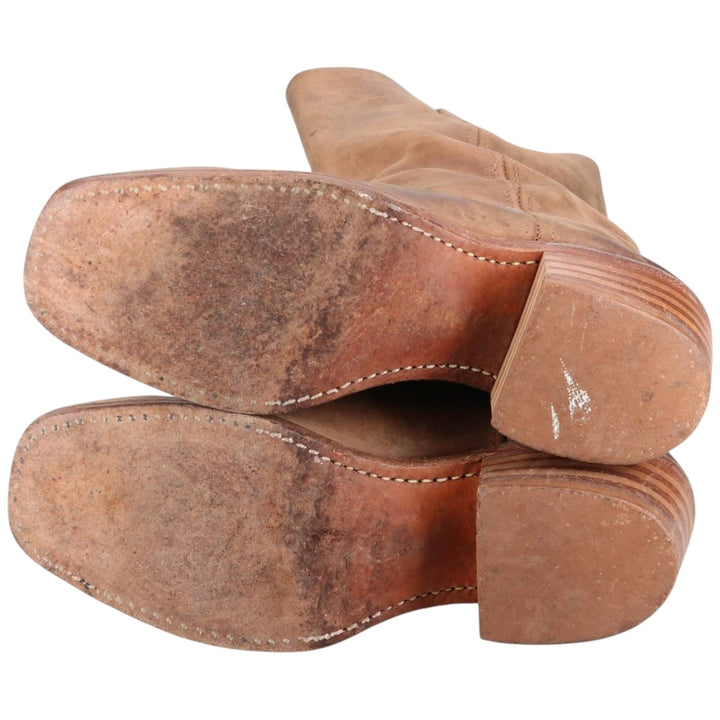 FRYE Square Toe Roper Boots, 8 1/2M, Men's, 10.4" (equivalent) /saa014431 Men's 26.5cm genuine leather brown type Vintage Second Hand