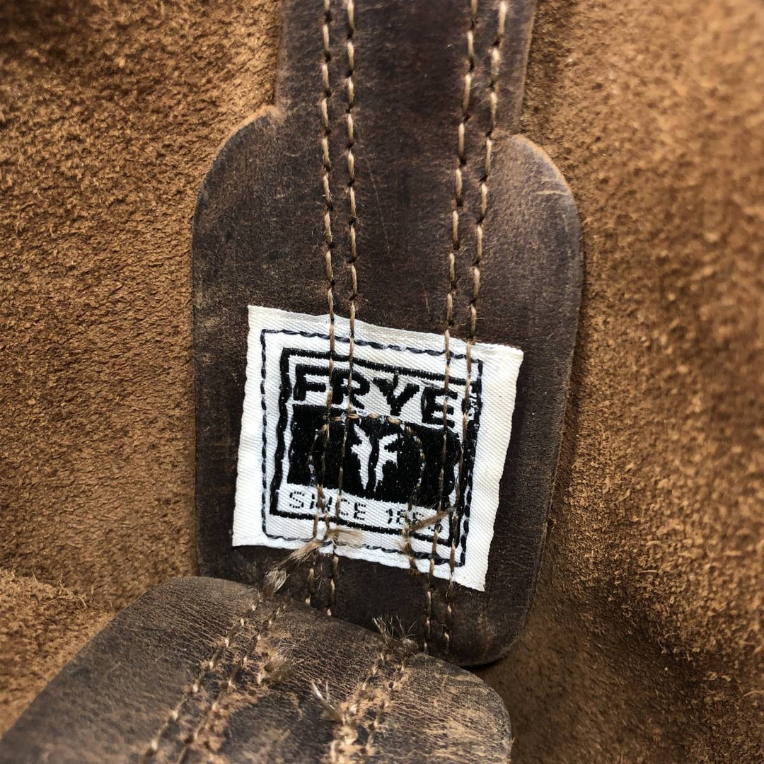 FRYE Square Toe Roper Boots, 8 1/2M, Men's, 10.4" (equivalent) /saa014431 Men's 26.5cm genuine leather brown type Vintage Second Hand