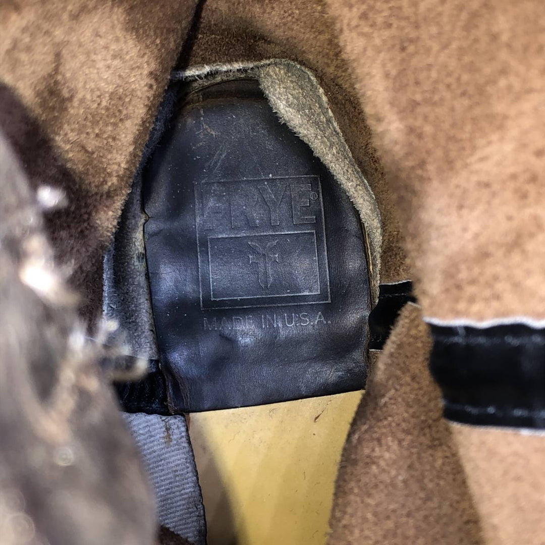 FRYE Square Toe Roper Boots, 8 1/2M, Men's, 10.4" (equivalent) /saa014431 Men's 26.5cm genuine leather brown type Vintage Second Hand