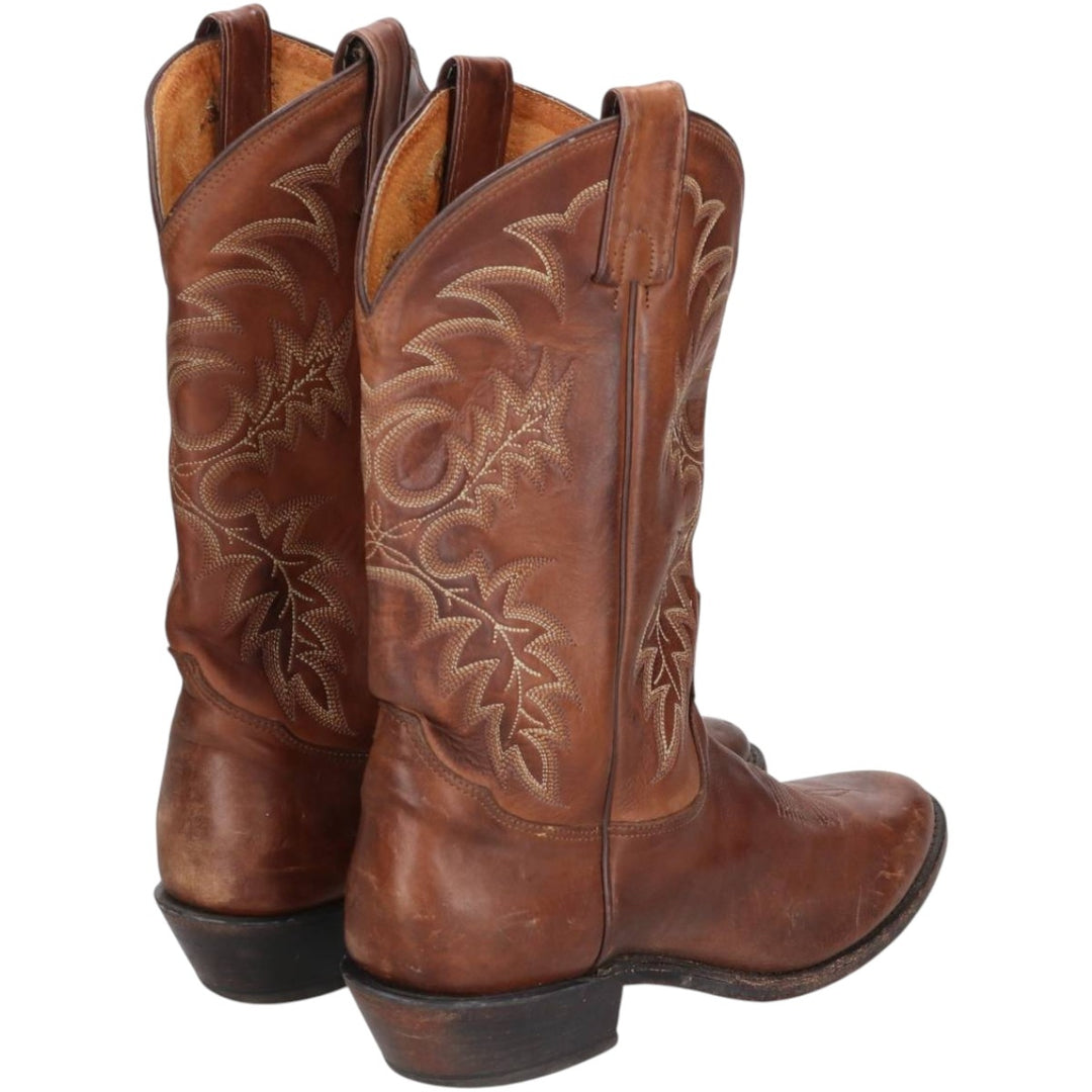 Tony Lama all-over print western boots, size 9 1/2D Men's 27.0cm genuine leather brown type Vintage Second Hand