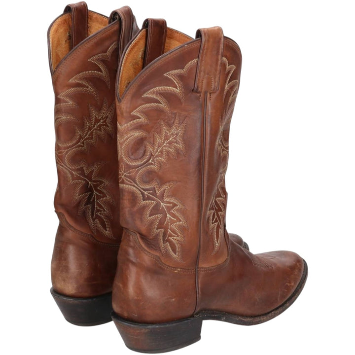 Tony Lama all-over print western boots, size 9 1/2D Men's 27.0cm genuine leather brown type Vintage Second Hand