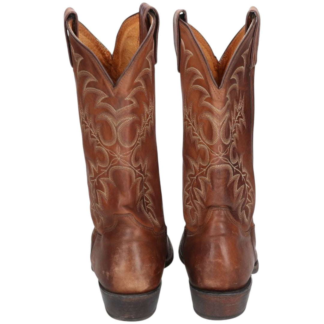 Tony Lama all-over print western boots, size 9 1/2D Men's 27.0cm genuine leather brown type Vintage Second Hand