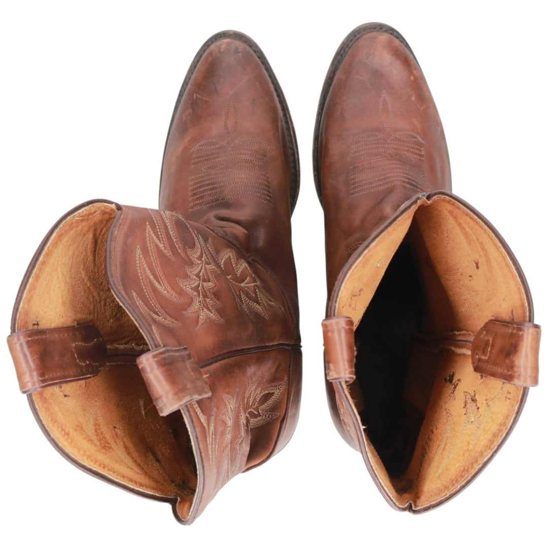 Tony Lama all-over print western boots, size 9 1/2D Men's 27.0cm genuine leather brown type Vintage Second Hand